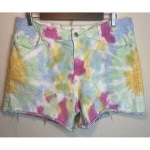 Vibrant Tie-Dye Women's Jean Shorts